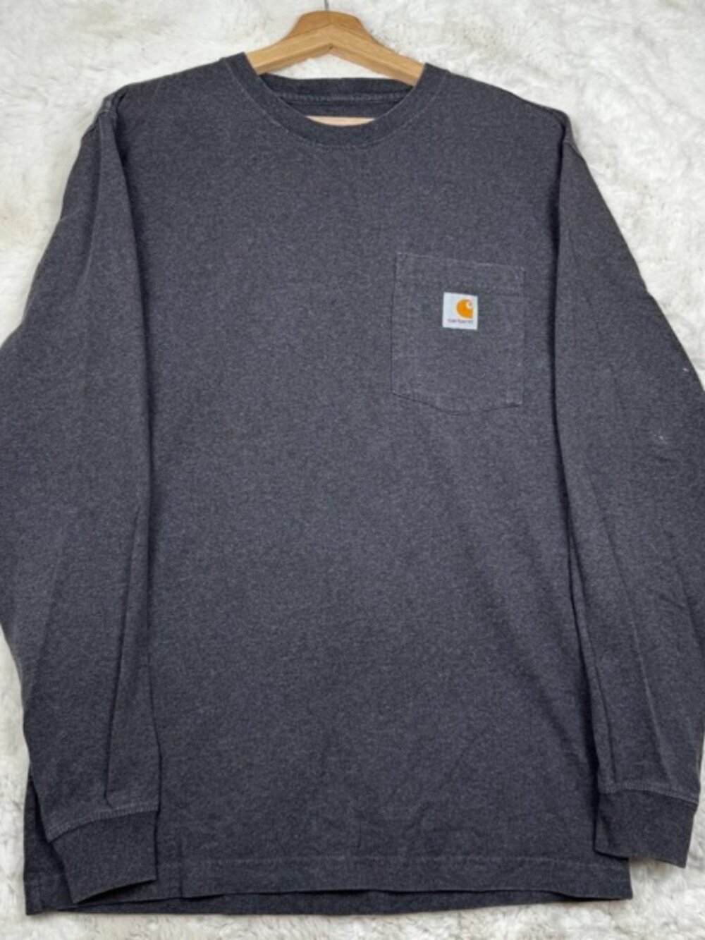 Carhartt Shirt Men's S Gray Long Sleeve Pocket K126 Workwear Original Fit Causal